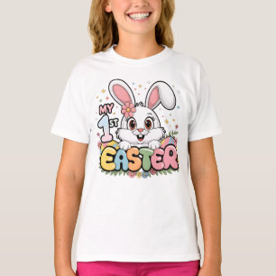 T-shirt Mon 1er Pâques Bébé - Lapin Mignon et Œufs Pastel