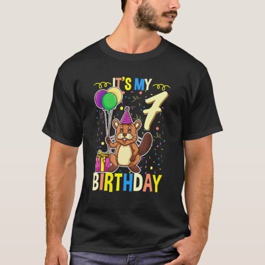 T-shirt Mon 7e castor anniversaire (Devant)