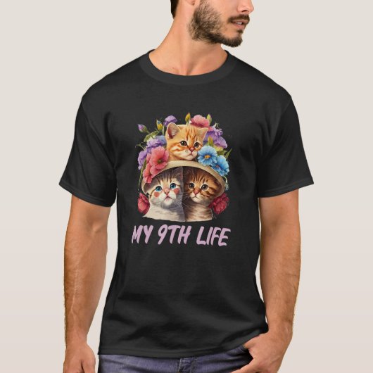 T-shirt Mon 9e Chat de Vie Anniversaire Kitten Anniversair (Devant)