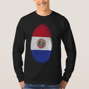 T-shirt Mon Adn Est Le Paraguay Gros Drapeau Empreinte Nat