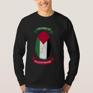 T-shirt Mon Adn Est Palestinien Palestine Drapeau Empreint