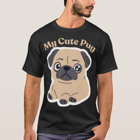 T-shirt Mon adorable pug (Devant)