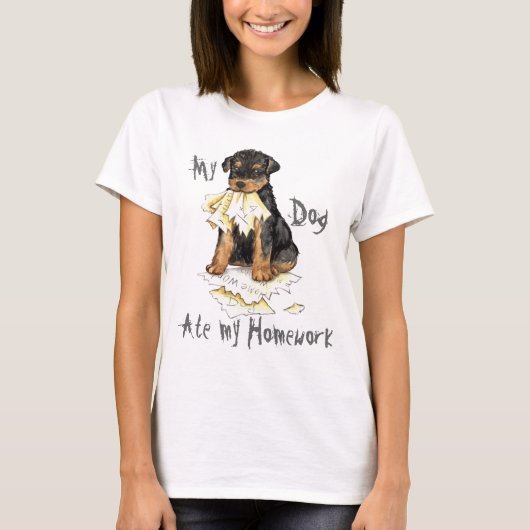 T-shirt Mon Airedale A Mangé Mes Devoirs (Devant)