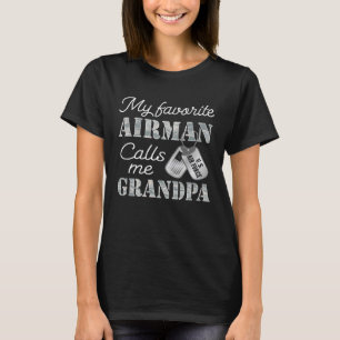 T-shirt Mon Airman Favori M'Appelle Grand-Père USAF Grand-