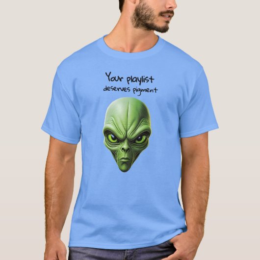 T-shirt "Mon alien et Ma playlist" conception de vibes mus (Devant)