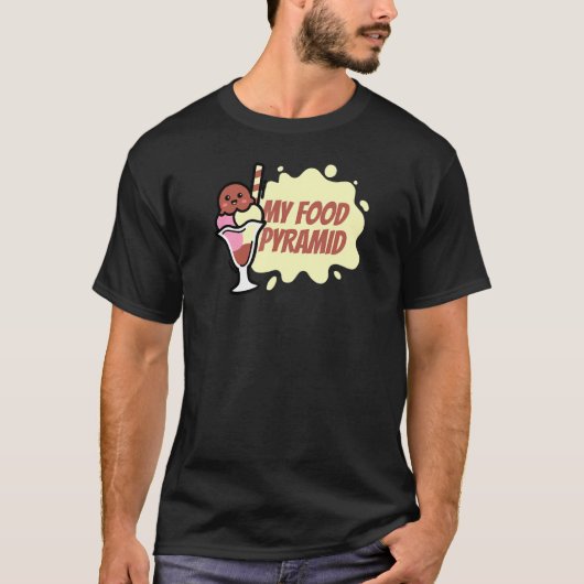 T-shirt Mon alimentation Pyramide crème glacée cône Joyeux (Devant)