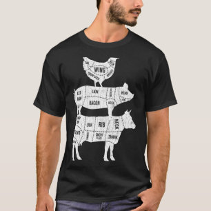 T-shirt Mon alimentation Pyramide vaches mûres animal Grap