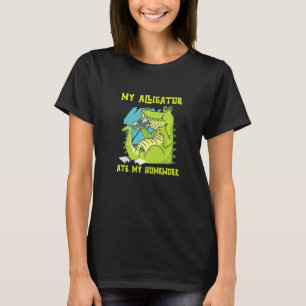 T-shirt Mon Alligator A Mangé Mon Devoir Reptiles Zoo Étan
