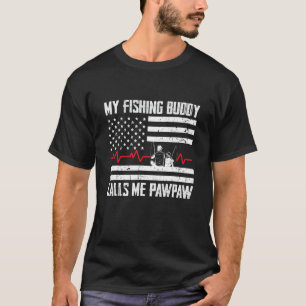 T-shirt Mon Ami de Pêche M'appelle Pawpaw Drapeau Américai