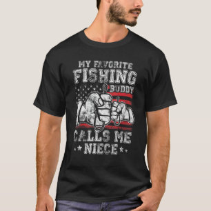 T-shirt Mon ami de pêche préféré m'appelle nièce Drapeau a