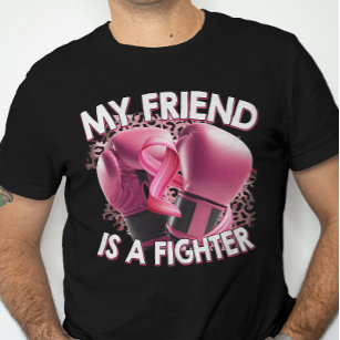 T-shirt Mon ami est un combattant cancer du sein ruban ros