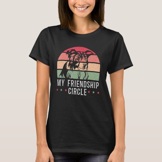 T-shirt Mon amitié Cercle Chien Chien Chien Chien Paw Love (Devant)