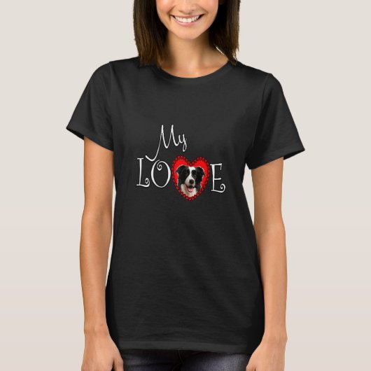 T-shirt Mon amour Bordure Collie (Devant)