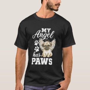T-shirt Mon ange a des pattes Mémorial de chien Pug avec a
