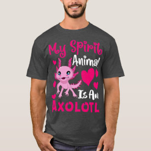 T-shirt mon animal d'esprit est un axolotl