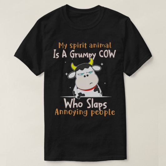 T-shirt Mon Animal D'Esprit Est Une Vache Grincheuse Qui S (Design devant)
