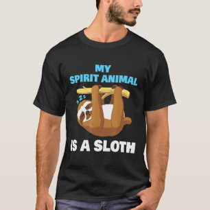 T-shirt Mon animal spirituel est un paresseux drôle de che