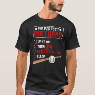 T-shirt Mon anniversaire parfait 24 Ans Baseball 24th Bir