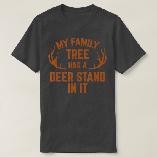 T-shirt Mon Arbre Familial A Un Deer Stand Dans Il Chasse (Design devant)