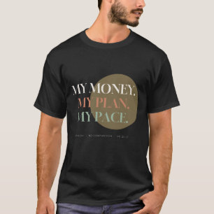 T-shirt Mon argent mon plan mon rythme lettrage crème