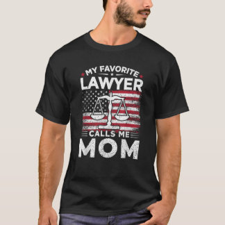 T-shirt Mon avocat favori m'appelle maman American Flag Ma