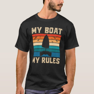 T-shirt Mon bateau mes règles capitaine de catamaran rétro