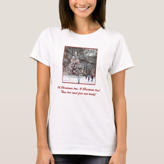 T-shirt 'Mon beau sapin' pour dames (Devant)
