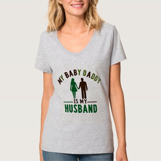 T-shirt Mon Bébé Papa Est Mon Mari (Devant)