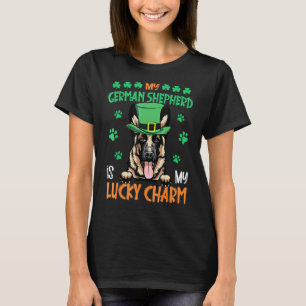 T-shirt Mon berger allemand est mon porte-bonheur irlandai