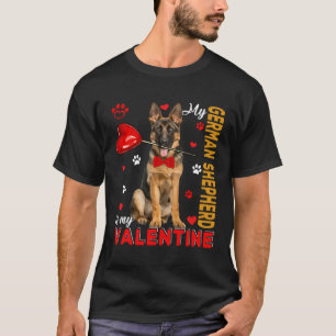 T-shirt Mon berger allemand est mon valentin Chien mignon