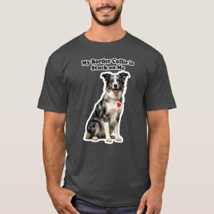 T-shirt Mon Border Collie Merle Bleu est accroché à moi