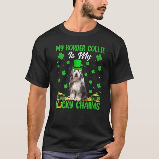 T-shirt Mon Bordure Collie Est Mon Charmant Charms St Patr (Devant)