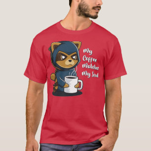 T-shirt Mon café correspond à mon âme caféine Goth Goth Ra