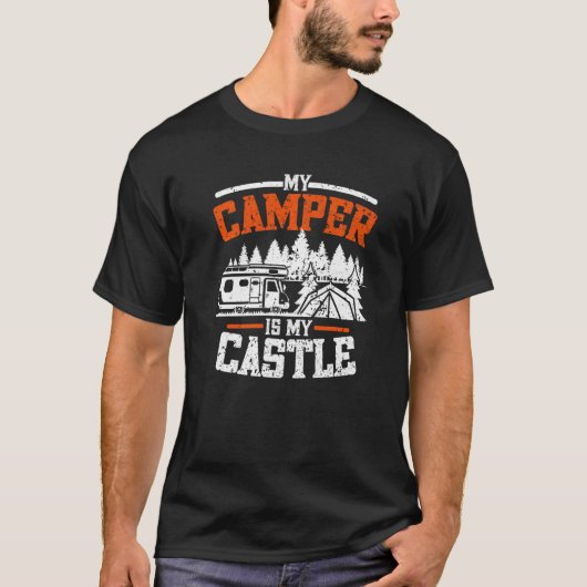 T-shirt Mon Camper Est Mon Castle Camper Caravan Camping (Devant)