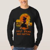T-shirt Mon Carlin roule Shotgun Dog and Witch Funny Hallo (Devant)