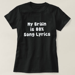 T-SHIRT MON CERVEAU EST 80% PAROLES DE CHANSON