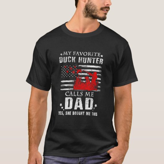 T-shirt Mon Chasseur De Canard Préféré M'Appelle Papa Chas (Devant)