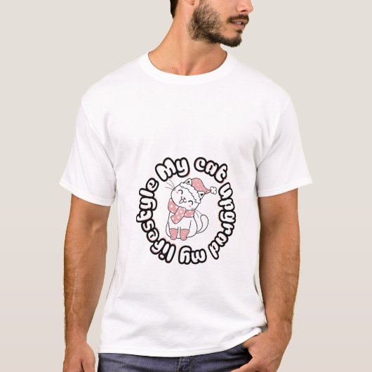 T-shirt Mon chat a amélioré mon style de vie – Conception (Devant)