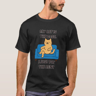 T-shirt Mon chat est le patron - Amateur de chat drôle
