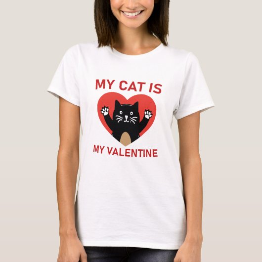 T-shirt Mon Chat Est Ma Saint Valentin (Devant)