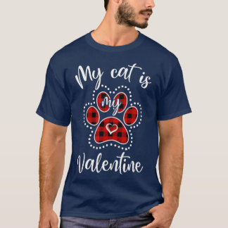 T-shirt Mon Chat Est Mon Amoureux des chats Valentine Red