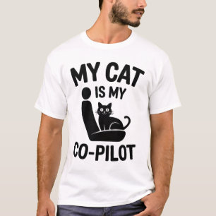 T-shirt Mon chat est mon copilote - Drôle pour hommes