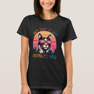 T-shirt Mon chat est mon fils préféré humour familial drôl