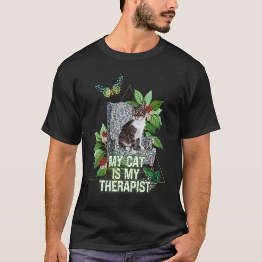 T-shirt Mon Chat Est Mon Thérapeute Chat En Chaire Santé M (Devant)