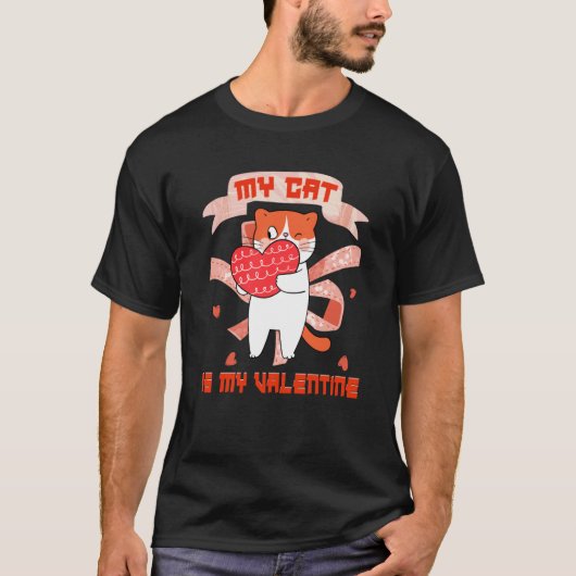 T-shirt Mon chat est mon Valentin 2 (Devant)