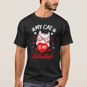 T-shirt Mon chat est mon Valentin Mignon coeur de chat Sai
