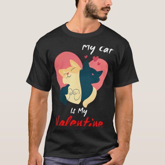 T-shirt MON CHAT EST MON VALENTIN valentin chat (Devant)