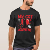 T-shirt Mon Chat Est Mon Valentine Paw Heart Propriétaire  (Devant)
