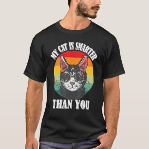 T-shirt Mon chat est plus intelligent que toi, drôle mème