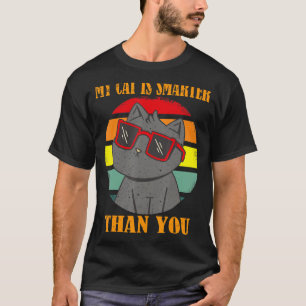 T-shirt Mon chat est plus intelligent que vous, drôle mème